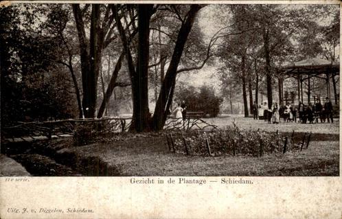 Schiedam Plantage, Verzamelen, Ansichtkaarten | Nederland, Ongelopen, Zuid-Holland, Voor 1920, Ophalen of Verzenden