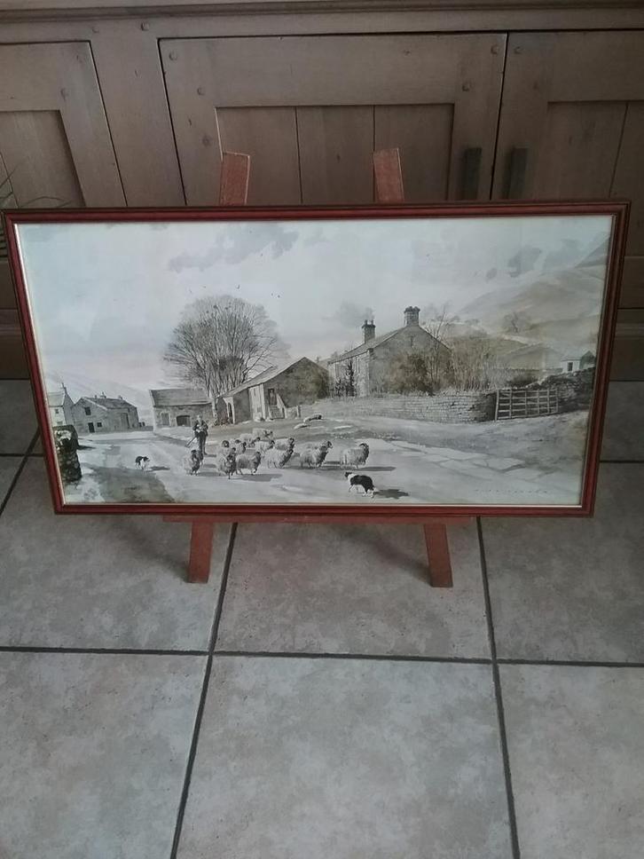 SCHAAPSKUDDE  in  ENGELS LANDSCHAP.  ( ALAN INGHAM)., Antiek en Kunst, Curiosa en Brocante, Ophalen of Verzenden