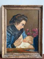 Schilderij moeder en kind, Henri Frédéric Boot (1877-1963), Ophalen of Verzenden