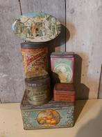 7 stuks antieke blikken met reclame, Verzamelen, Blikken, Ophalen of Verzenden, Zo goed als nieuw, Overige