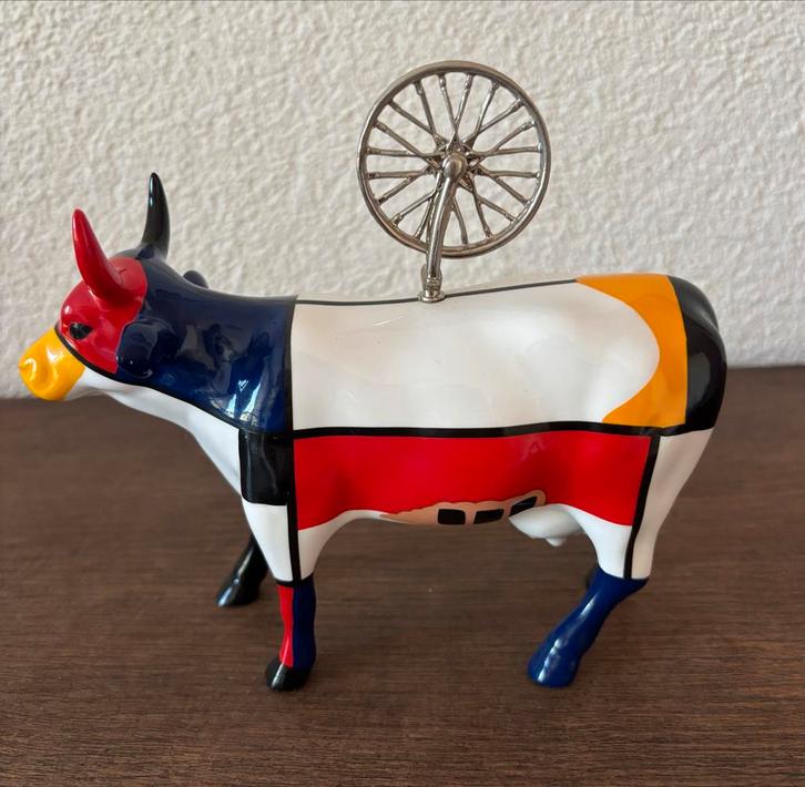 CowParade Koe Mondriaan Stijl, Verzamelen, Beelden en Beeldjes, Zo goed als nieuw, Dier, Ophalen of Verzenden
