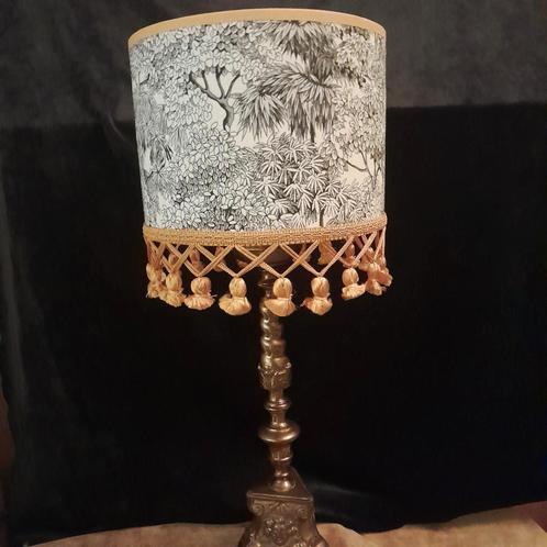 Unieke schemerlamp vintage engel zwart wit goud, Antiek en Kunst, Antiek | Lampen, Ophalen of Verzenden