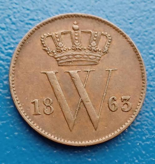 1 cent 1863 - Willem III, Postzegels en Munten, Munten | Nederland, Losse munt, 1 cent, Koning Willem III, Verzenden