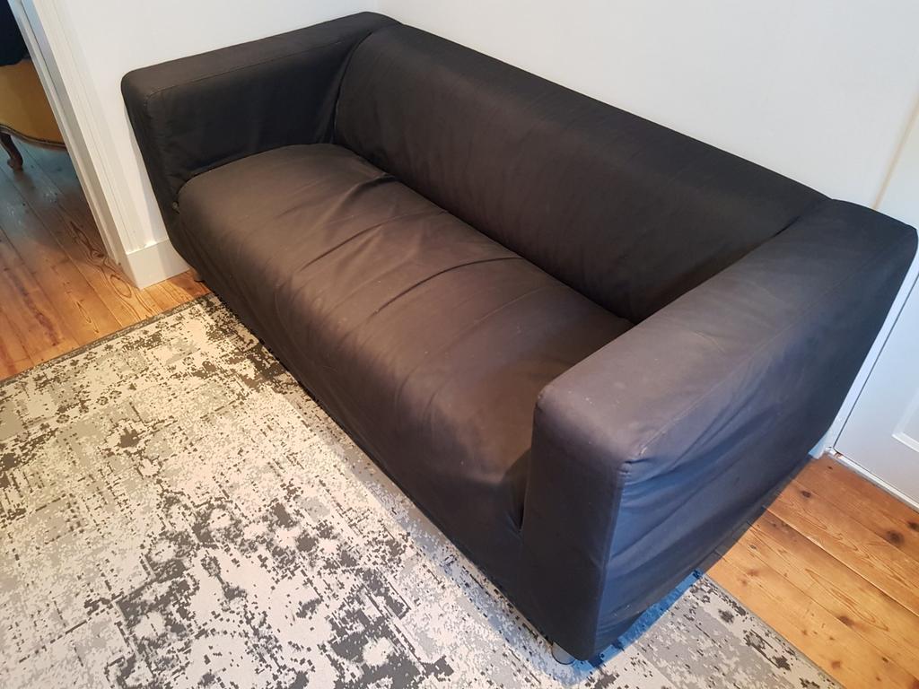 IKEA Klippan bank zwart, Ophalen, Gebruikt, 150 tot 200 cm, Tweepersoons
