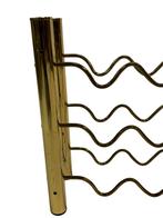 Vintage Regency Messing Wijnrek Design David Lange 70's, Huis en Inrichting, Gebruikt, Vintage, Vintage, Metaal
