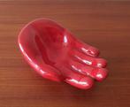 Vintage decoratief rood schaaltje sierobject hand, Ophalen of Verzenden