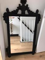 Brocante spiegel van zwart hout, Minder dan 100 cm, Minder dan 50 cm, Rechthoekig, Ophalen