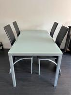 Eettafel met 5 stoelen, Huis en Inrichting, Tafels | Eettafels, 50 tot 100 cm, 100 tot 150 cm, Gebruikt, Rechthoekig