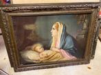 Oud schilderij Maria met kind, Ophalen of Verzenden