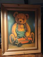 Berenschilderij met grenen lijst 63x78 cm, Ophalen