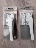 2x Raamsluiting (rechts) met knopsluiting wit, Ophalen of Verzenden, Nieuw, Rvs, Slot