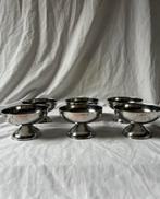 Vintage Franse RVS ijscoupes inox bistro coupes set van 6, Huis en Inrichting, Ophalen, Overige materialen, Overige stijlen, Overige typen