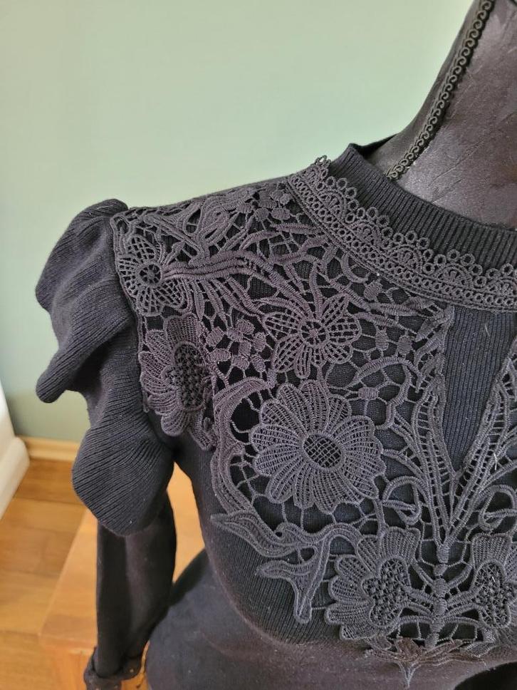 GIORGIA zwarte gebreide trui met kant maat S ipst, Kleding | Dames, Truien en Vesten, Gedragen, Maat 36 (S), Zwart, Ophalen of Verzenden