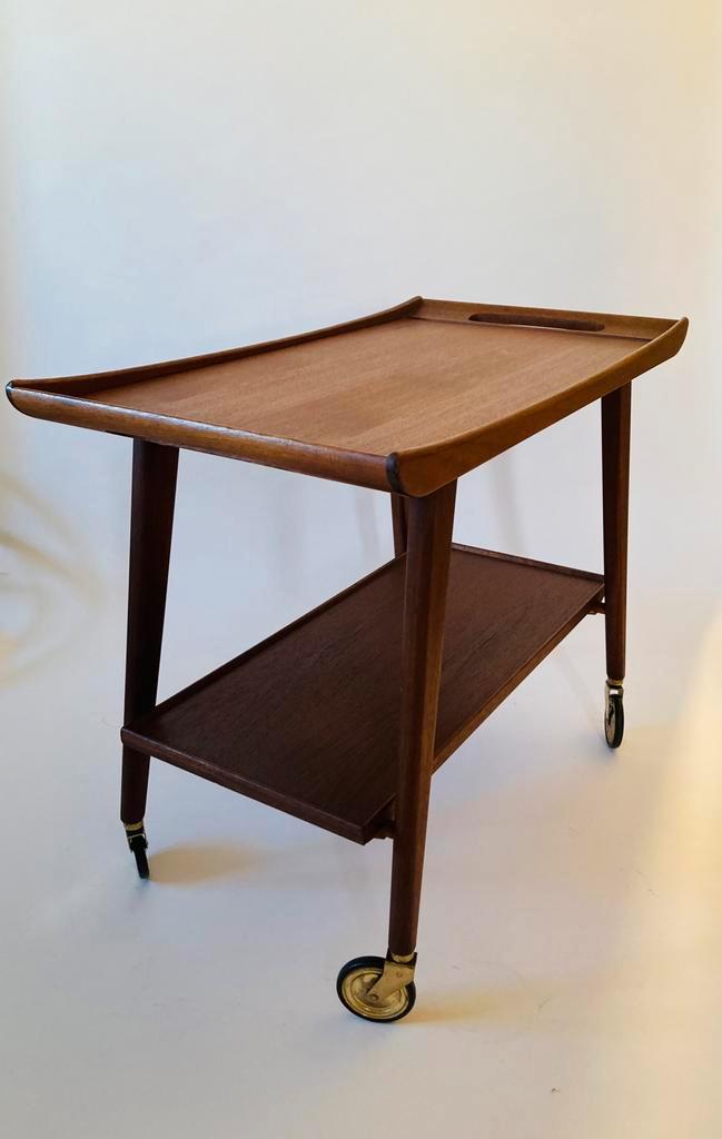 Vintage Opal Möbel trolley, serveerwagen, barcart, Huis en Inrichting, Tafels | Bijzettafels, Zo goed als nieuw, Rechthoekig, 60 cm of meer