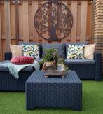 Z.g.a.n 4/5 persoons tuinset/3 zits tuinbank + loungestoel, Ophalen, Zo goed als nieuw, Bank
