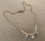 Vintage rhinestones strass ketting costume Jewelry collier, Ophalen of Verzenden, Overige materialen, Ketting