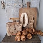Oude Krups weegschaal houten plankje suikerplankje *Etage3*, Gebruikt, ., Ophalen of Verzenden, .