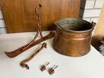 Antieke Koperen Ketel met Ophangsysteem, Ophalen of Verzenden, Koper