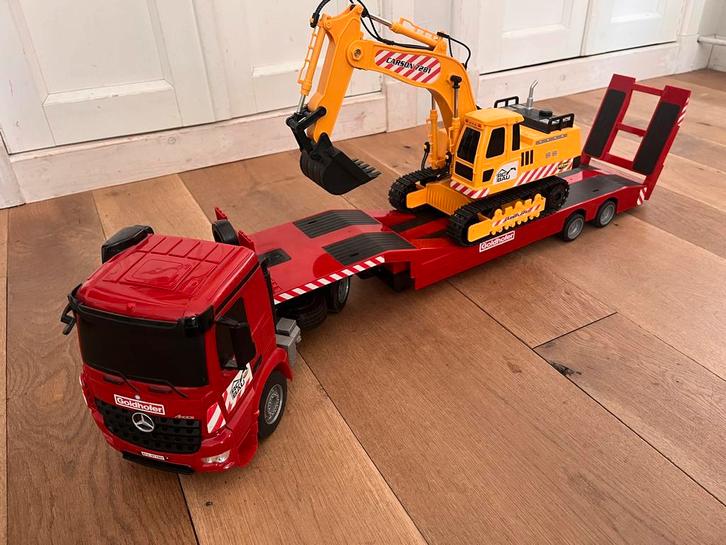 RC Vrachtwagen met Graafmachine Carson Set, Hobby en Vrije tijd, Modelbouw | Radiografisch | Auto's, Zo goed als nieuw, Auto onroad