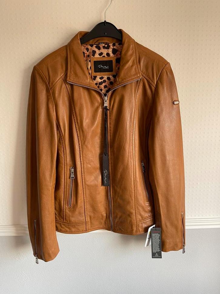 DNR, dames leren jack, maat 42-44, Kleding | Dames, Jassen | Zomer, Nieuw, Maat 42/44 (L), Bruin, Ophalen of Verzenden