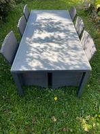 Tuintafel met 6 stoelen, Tuin en Terras, Tuinsets en Loungesets, Ophalen, Gebruikt