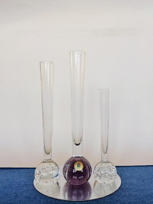 Spijkervaas (3x) Harrachov Bohemia, Antiek en Kunst, Antiek | Glas en Kristal, Ophalen of Verzenden