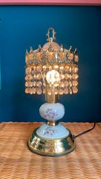 Vintage tafellampje met “ktistallen” jaren 80, Ophalen of Verzenden, Zo goed als nieuw