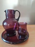 Waterkan met glas, Huis en Inrichting, Keuken | Servies, Ophalen of Verzenden, Glas, Overige stijlen, Glas of Glazen