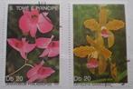 S. Tomé E Principe - 2x Bloemen - 1989, Postzegels en Munten, Verzenden, Gestempeld, Dier of Natuur