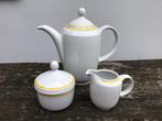 Koffie/theepot - suiker en melkkan - Kahla - wit met geel, Antiek en Kunst, Ophalen of Verzenden