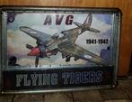 Metalen decoratie bord Flying Tigers., Verzamelen, Luchtvaart en Vliegtuigspotten, Ophalen of Verzenden, Gebruikt, Overige typen