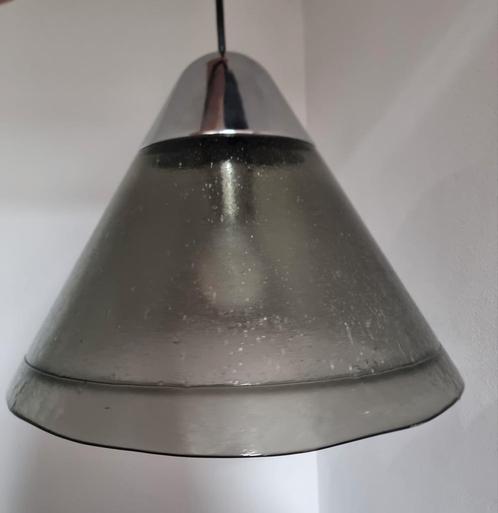 Vintage glazen design peill en putzler lamp, Huis en Inrichting, Lampen | Hanglampen, Gebruikt, Minder dan 50 cm, Glas, Ophalen of Verzenden