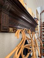 Brocante kapstok met messing haken, Huis en Inrichting, Woonaccessoires | Kapstokken, Gebruikt, Minder dan 100 cm, Hout, Ophalen