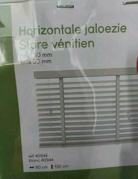 Houten jaloezieën wit 80 cm, Huis en Inrichting, Stoffering | Gordijnen en Lamellen, Zo goed als nieuw, 50 tot 100 cm, Wit, Ophalen of Verzenden