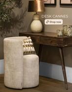Luxe Designer Fauteuil Cleo beige textiel 75x62x94 cm, Huis en Inrichting, Ophalen, Minder dan 75 cm, Eric kuster Hotel chique Eichholtz Richmond keijser en co