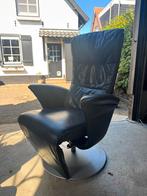 2 x blauwe luie fauteuils. Mooie kwaliteit leer., Huis en Inrichting, Fauteuils, Ophalen, Gebruikt, 50 tot 75 cm, Leer