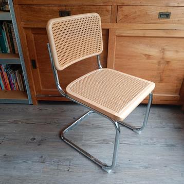 6x Thonet stijl Cesca Breuer buisframe webbing stoel beuken  beschikbaar voor biedingen