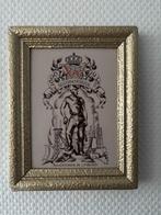 Gedenktegel regeringsjubileum Wilhelmina 1898-1938 in lijst., Antiek en Kunst, Ophalen of Verzenden