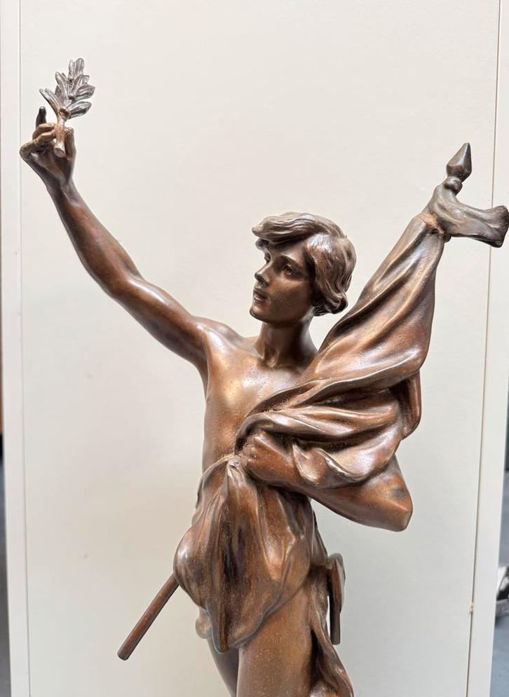 Zamak beeld Paix et Travail van Perron, Antiek en Kunst, Kunst | Beelden en Houtsnijwerken, Ophalen