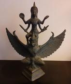 Autentieke antieke bronzen Sri Vishnu Bhagawan op Garudavoge, Ophalen of Verzenden