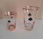 kaart glaasjes vintage met gouden rand, Ophalen, Zo goed als nieuw, Overige typen
