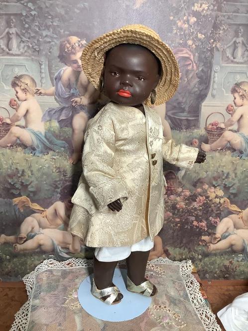 Antieke pop…Charmante donkere pop..36 cm., Antiek en Kunst, Antiek | Speelgoed, Verzenden
