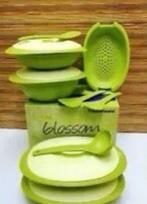 Tupperware Iso Duo Blossom 4-delige Serveerset Groen NIEUW, Ophalen of Verzenden, Nieuw, Groen, Schaal