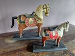 Antieke paar gesneden houten tangpaarden 19e eeuws, Antiek en Kunst, Kunst | Niet-Westerse kunst, Ophalen of Verzenden