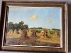 Schilderij landschap met korenschoven, Antiek en Kunst, Ophalen