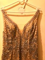 Avond jurk, Kleding | Dames, Gelegenheidskleding, Ophalen of Verzenden, Zo goed als nieuw, Beige