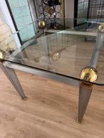Glazen bijzettafel, Huis en Inrichting, Tafels | Bijzettafels, Vierkant, 55 tot 75 cm, Ophalen, 45 tot 60 cm