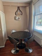 Prachtige marmeren tafel met 4 Bombo stoelen, Ophalen, Overige materialen, Design, Rond