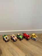 Heel goed 5x grote houten auto shovel brandweer trekker set, Ophalen of Verzenden, Zo goed als nieuw