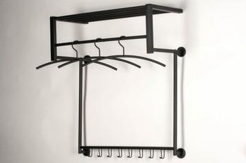 rvs zwart wandmeubel hal jas kapstok haakjes roede 70cm beschikbaar voor biedingen